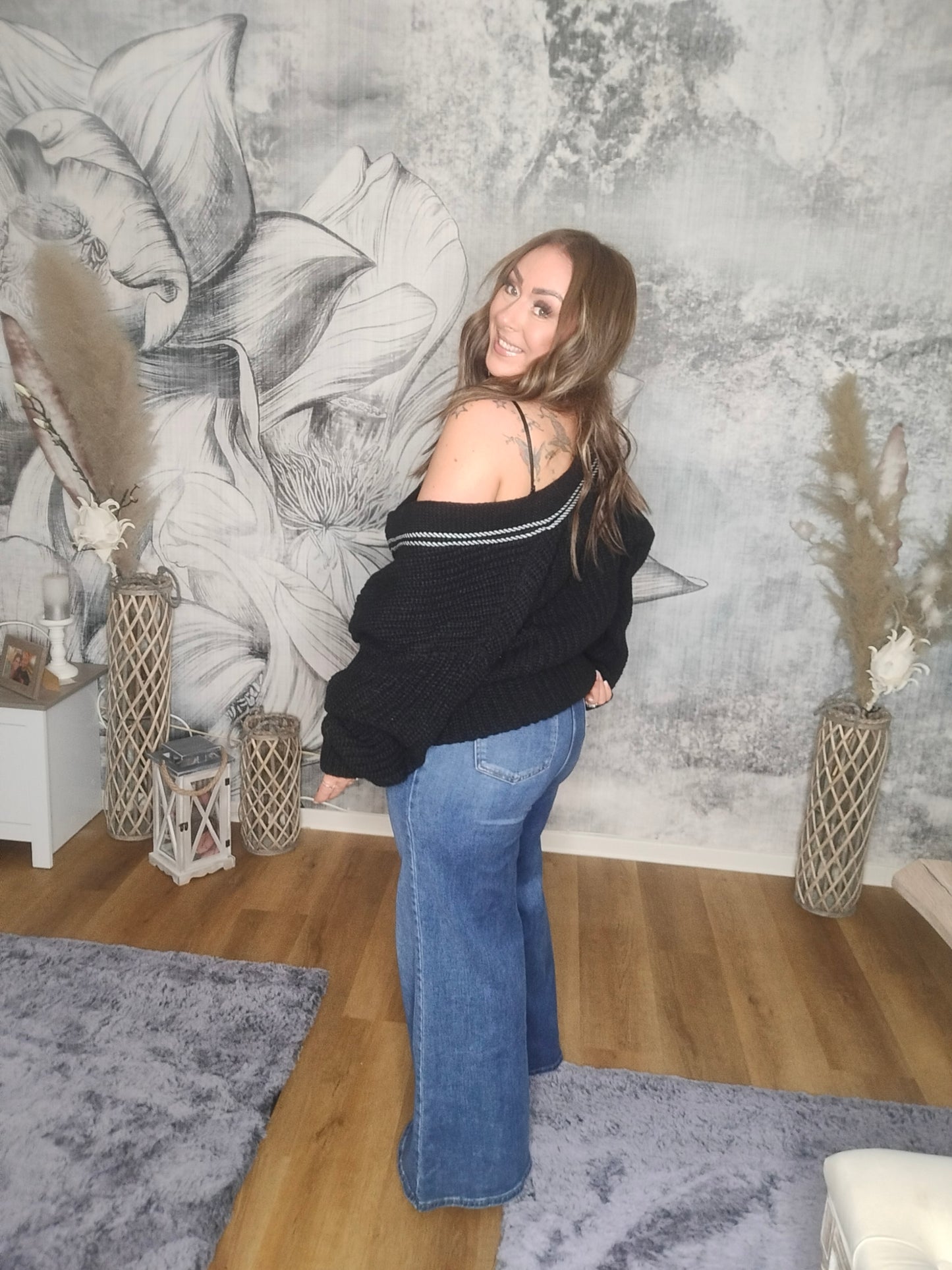 Strickjacke mit Jeanstaschen